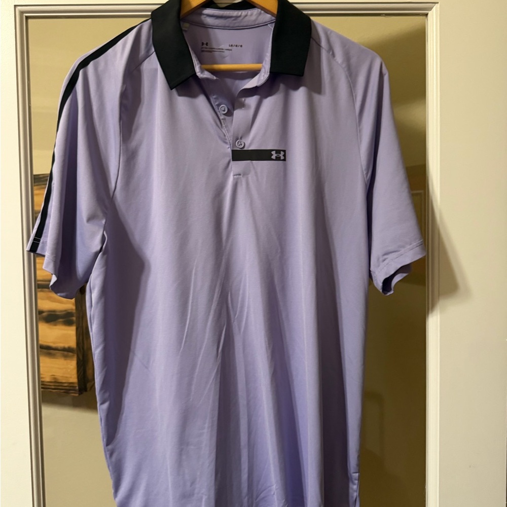 Under Armour Men's Lavender Polo with Black Accents